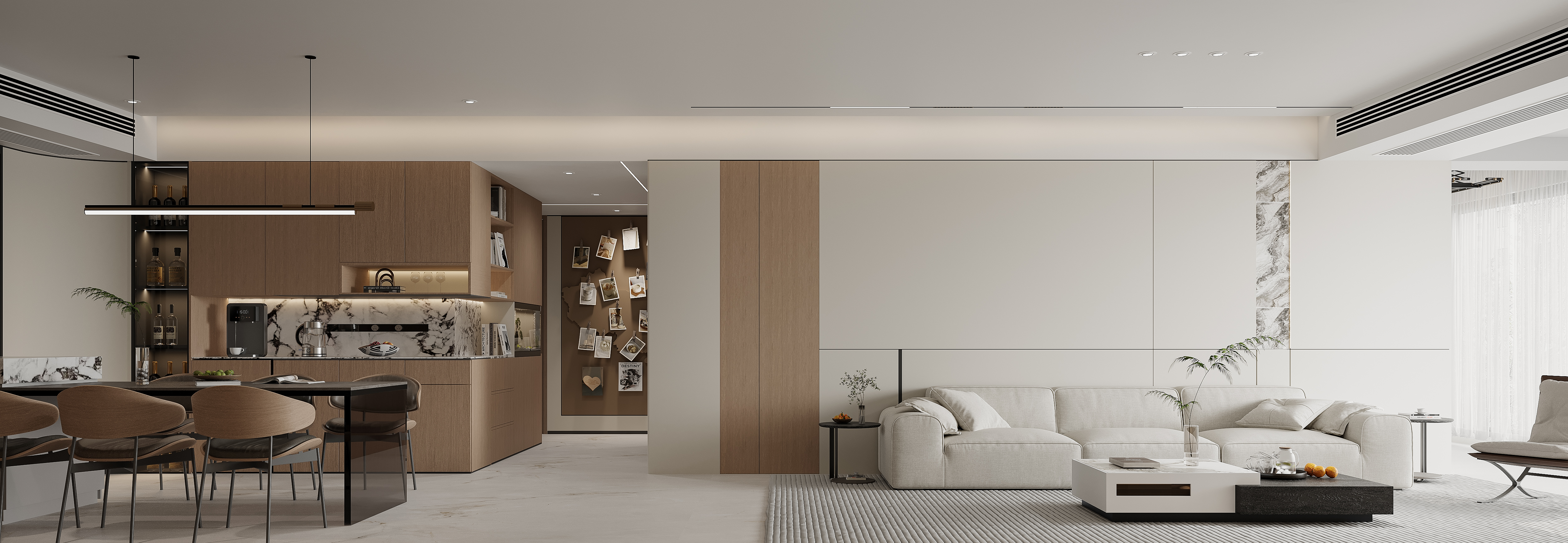 杭州杭州河濱公寓200㎡意式極簡裝修案例效果圖