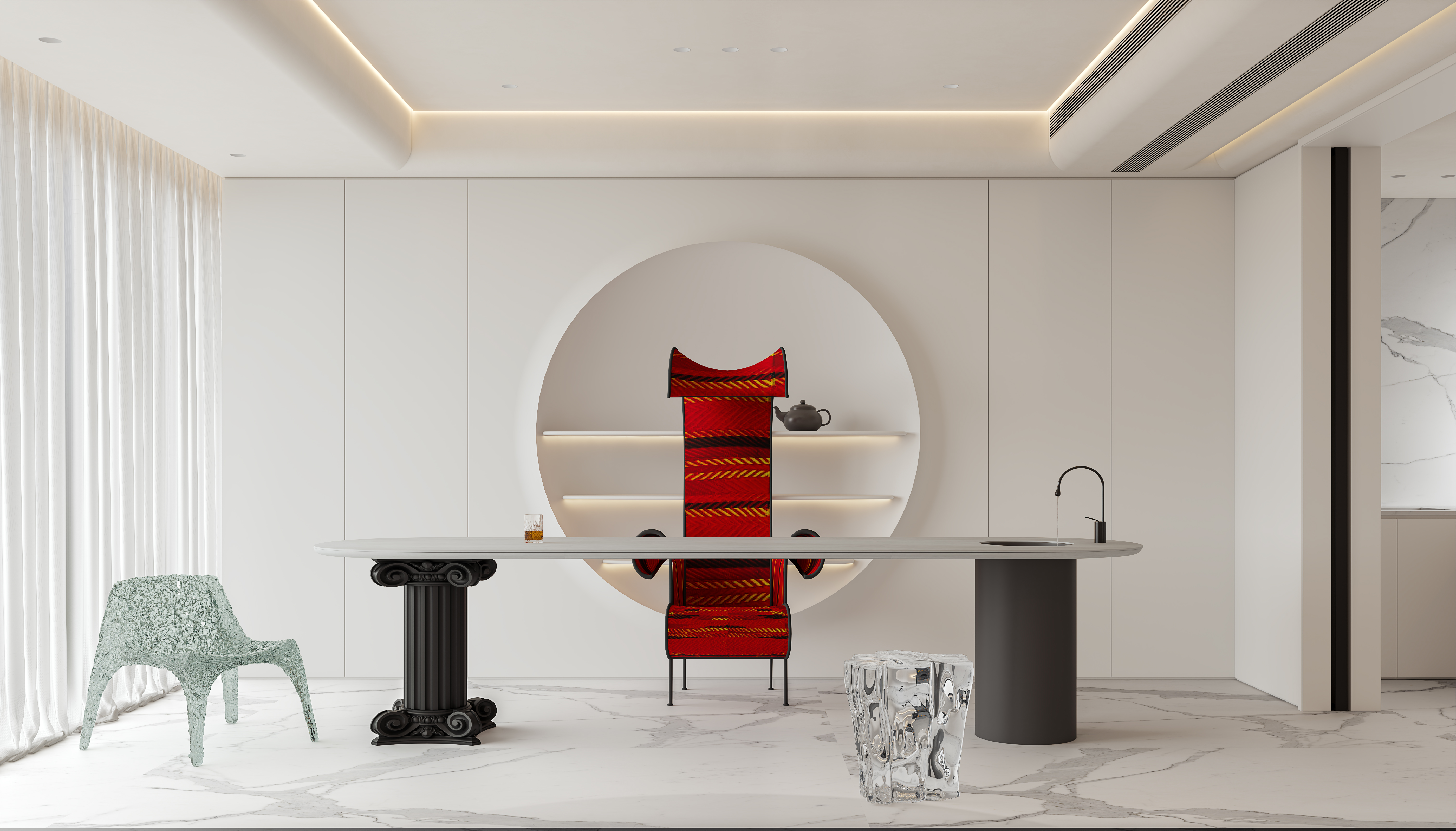 杭州曜城里309㎡現代風裝修案例效果圖